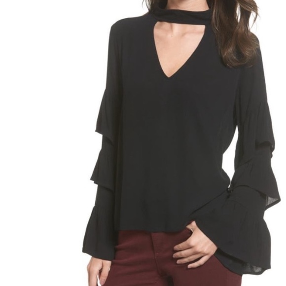 H&M Tops - BP Ruffle Sleeve Choker Top